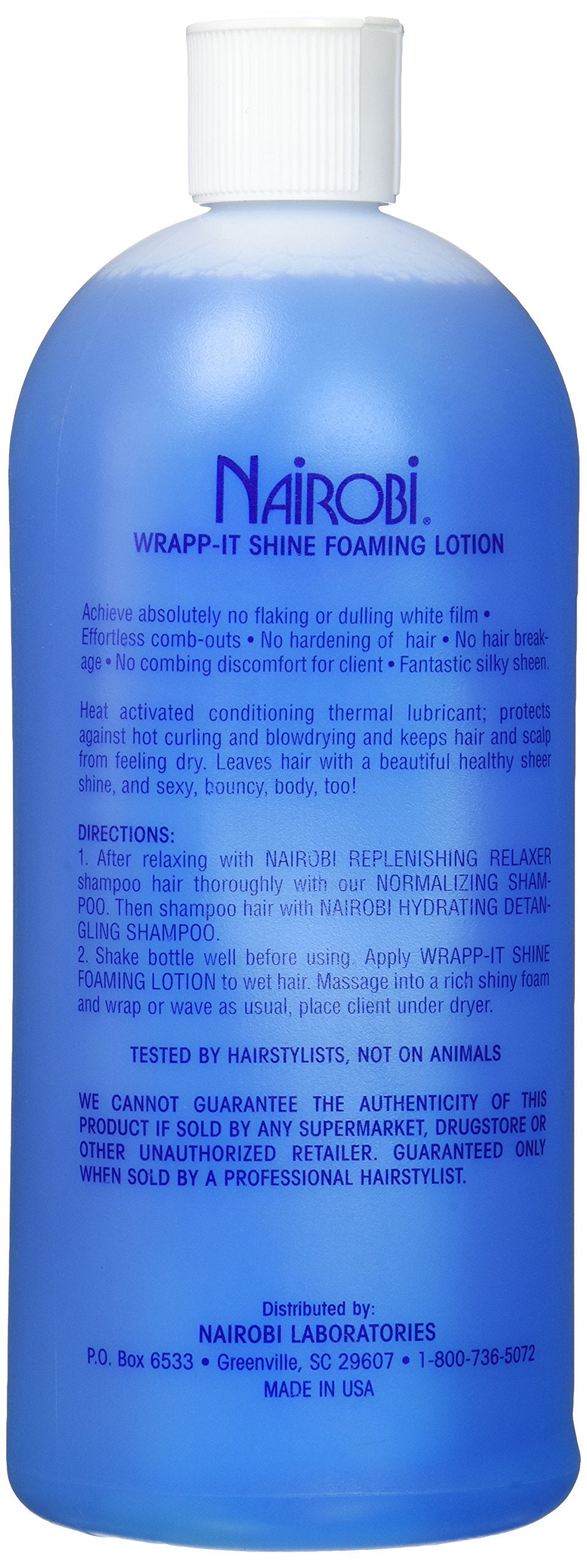 Nairobi Lotion Moussante Wrap-It Shine 32 oz texture de mousse