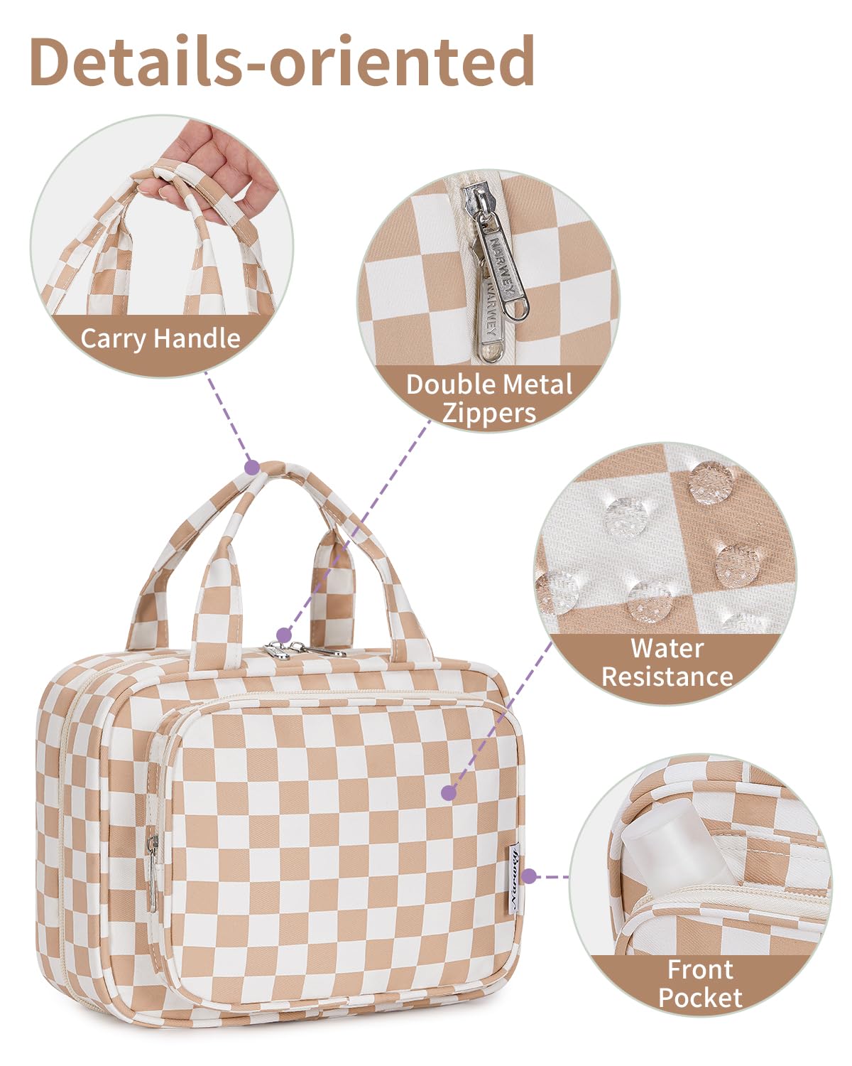 Narwey trousse de toilette avec produits de maquillage à l'intérieur