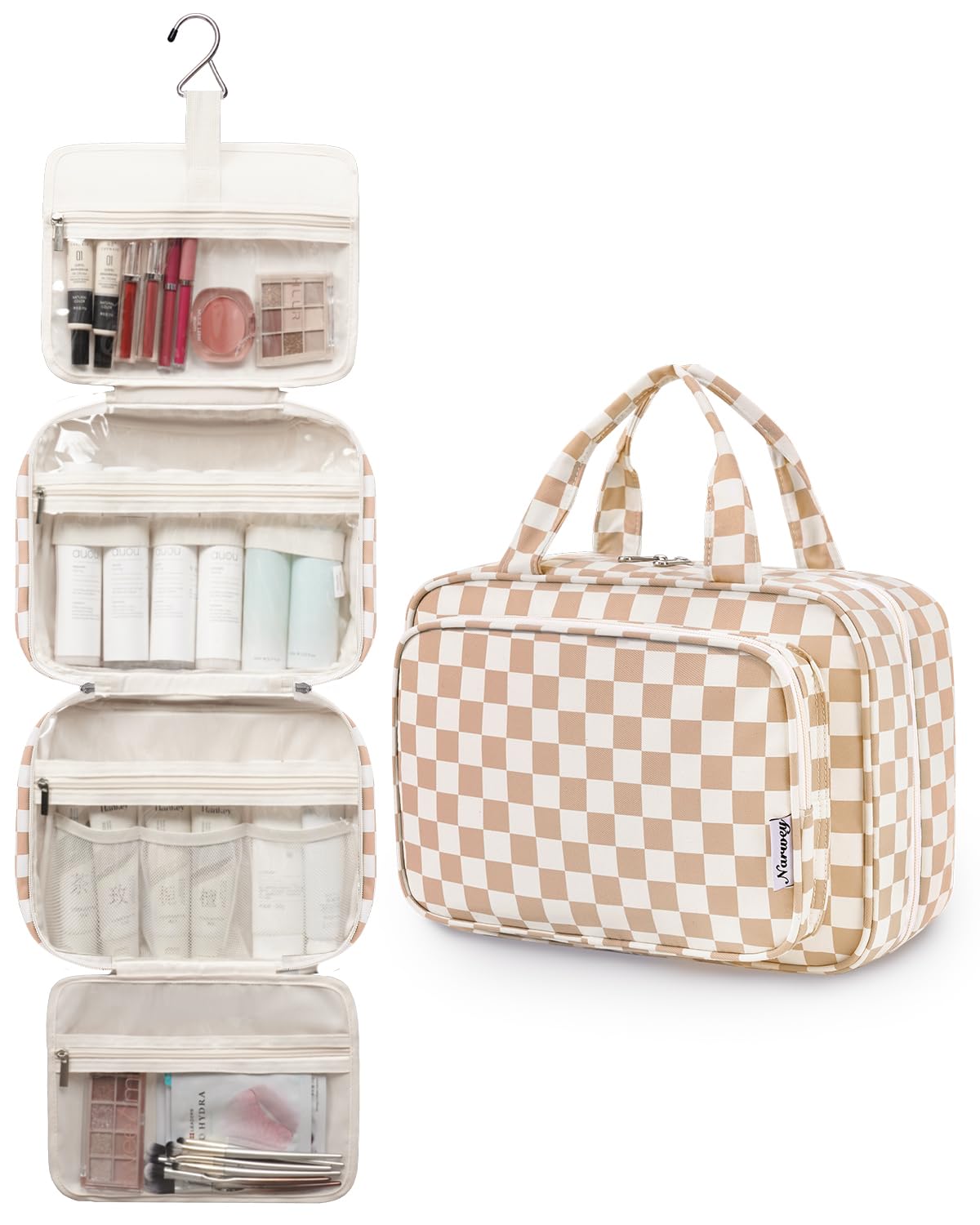 Narwey trousse de toilette en tissu durable et rembourré