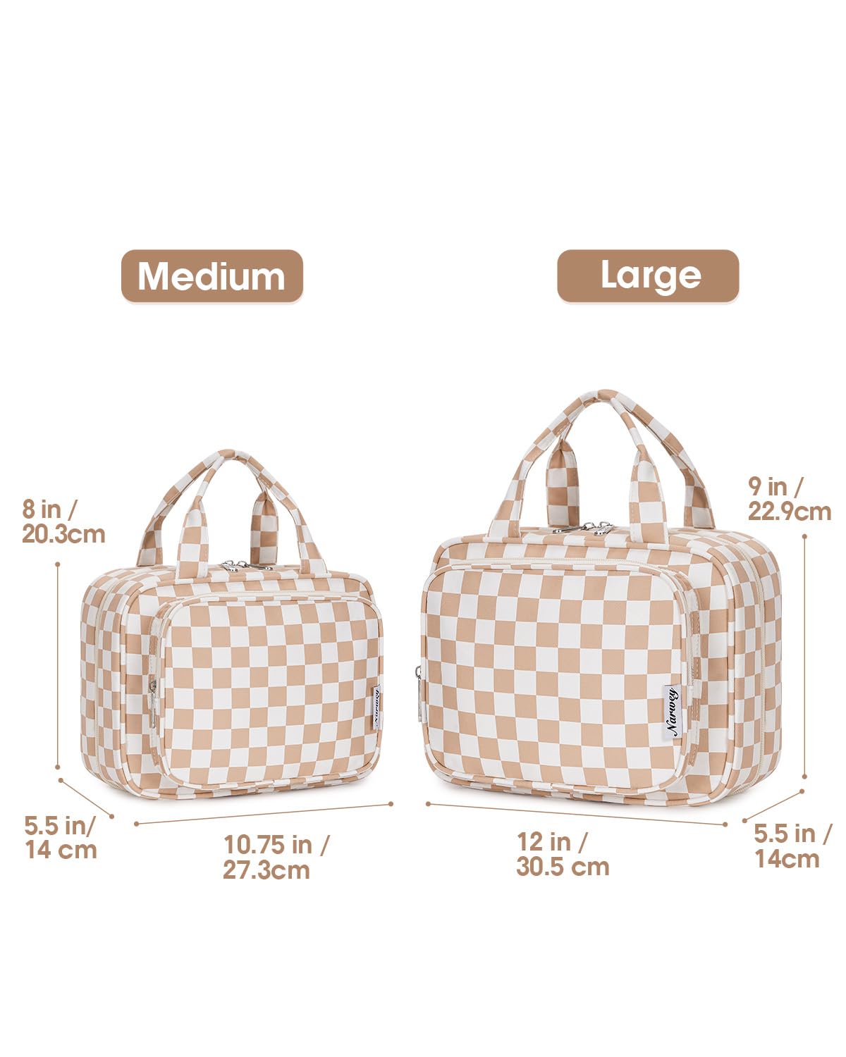 Narwey trousse de toilette ouverte montrant les compartiments