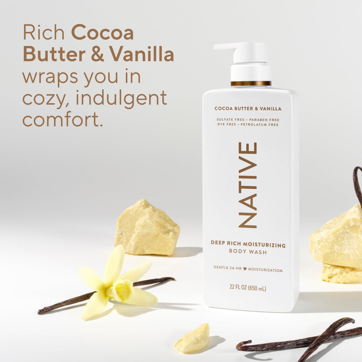 Native Gel Douche Hydratant 24h au Beurre de Karité 650ml