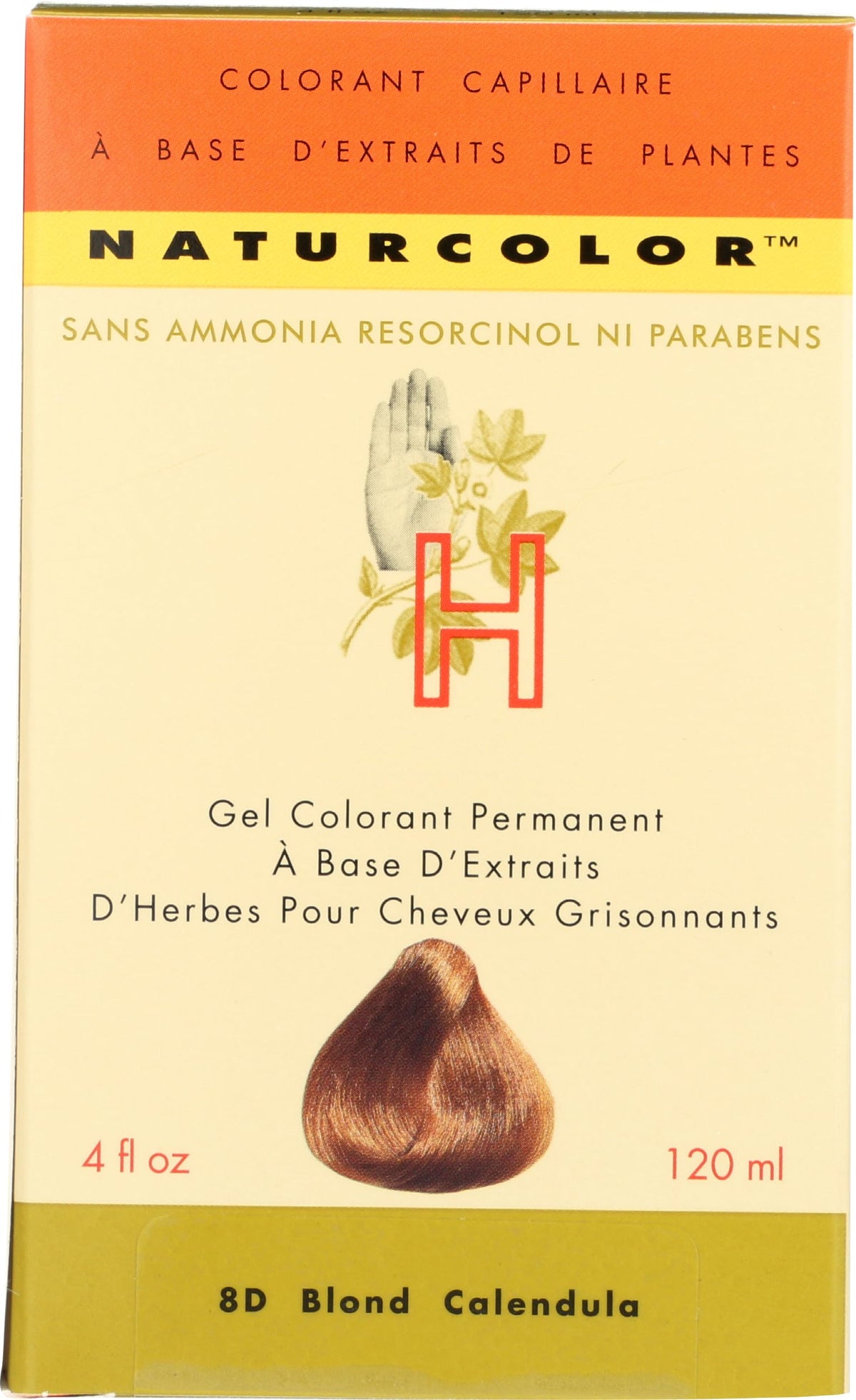 Naturcolor Teinture Cheveux 8D Blonde Calendula - tube ouvert avec produit