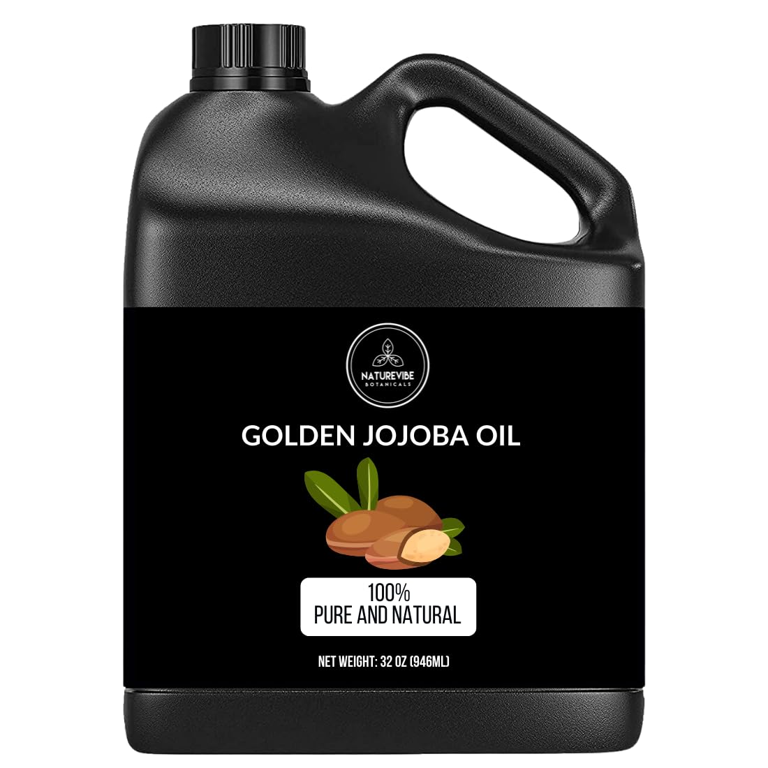 Naturevibe Botanicals Huile de Jojoba Dorée 946 ml vue avant