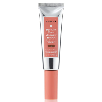 Naturium Crème Hydratante Tannante SPF 50+ vue avant avec capuchon