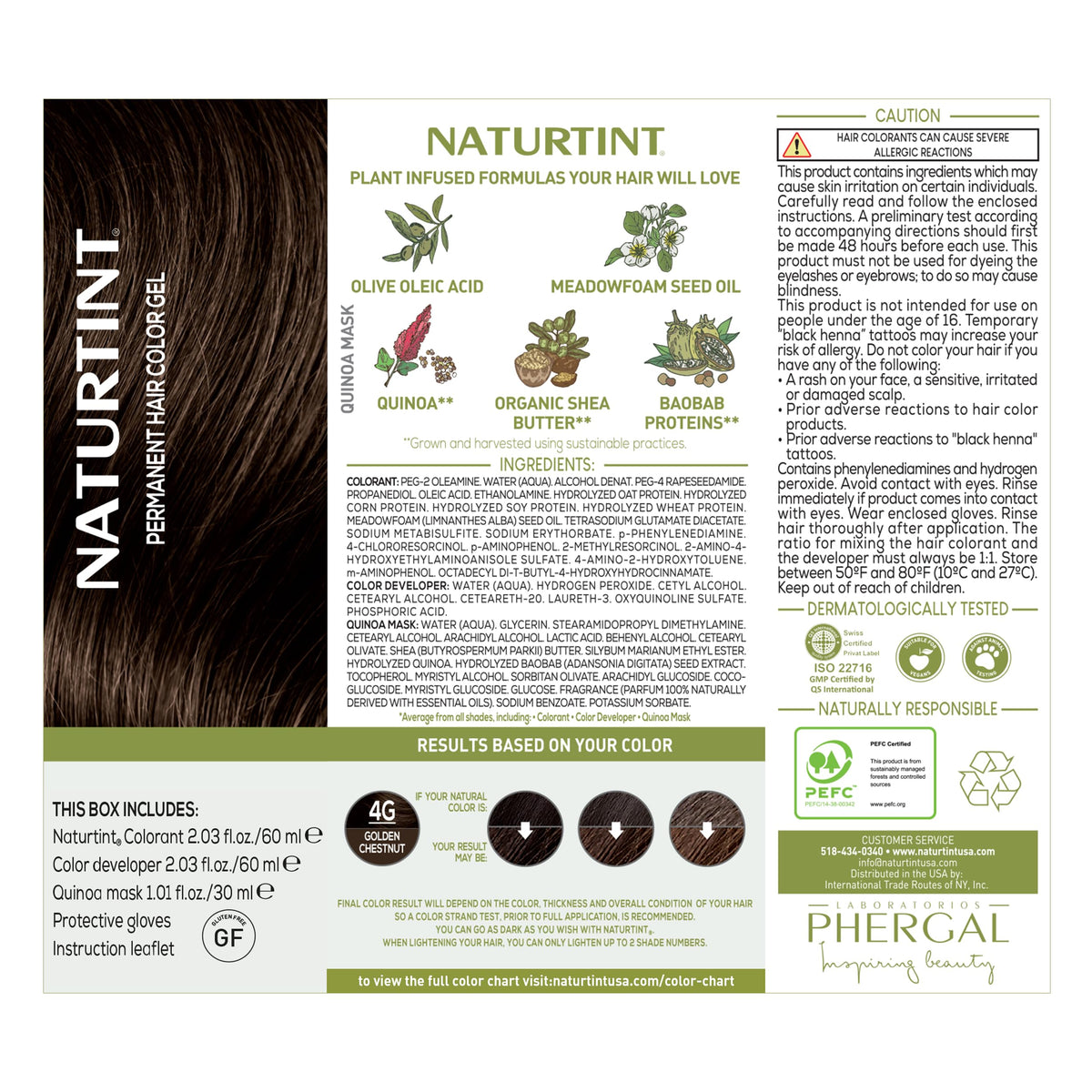 Naturtint 4G Châtaigne Doré - résultat final sur les cheveux