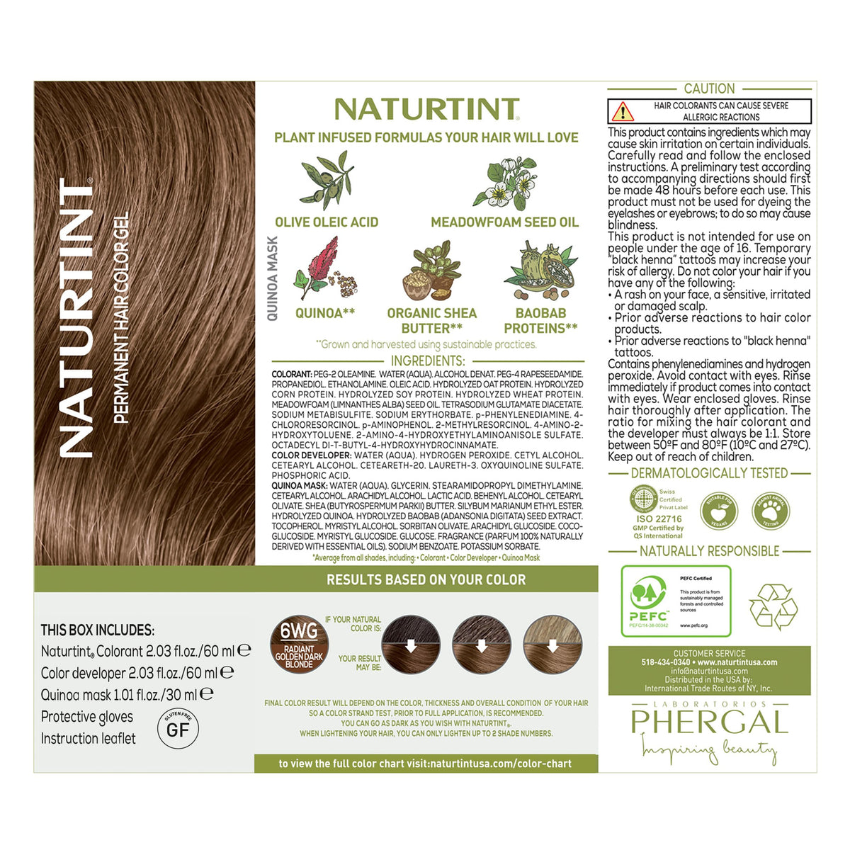 Naturtint 6WG - cheveux colorés en blonde dorée