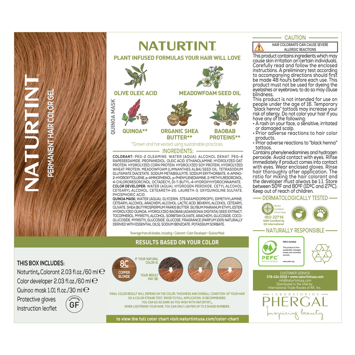 Naturtint 8C Blond Cuivré, packaging du produit