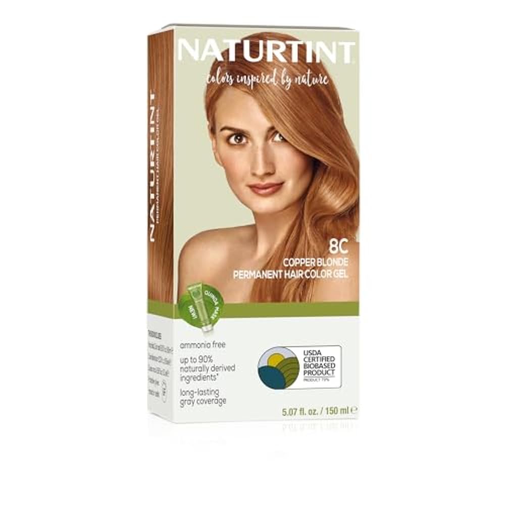 Naturtint 8C Cuivre Blond couleur cheveux vue avant application