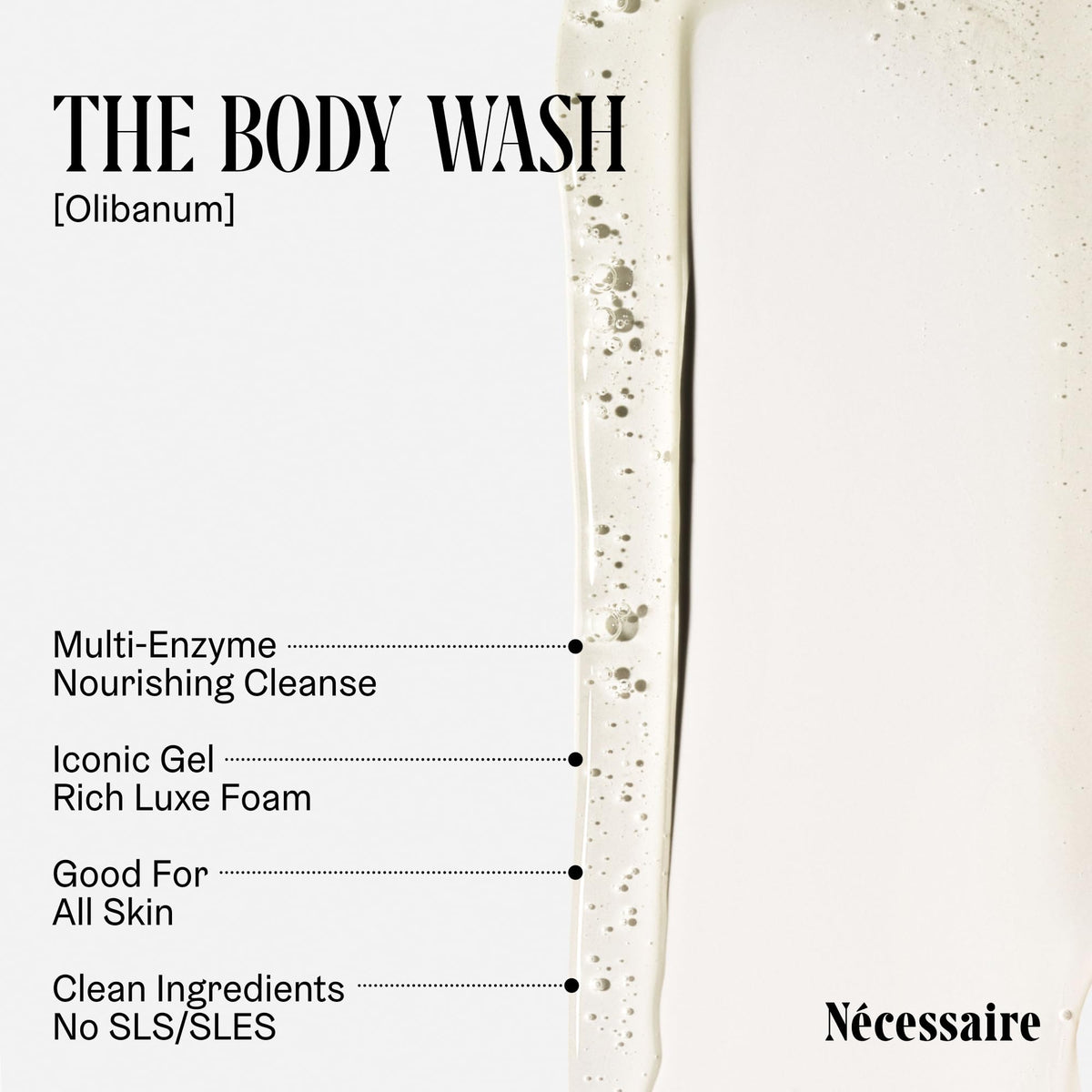 Nécessaire Gel Douche Olibanum 250ml avec notes de parfum sur l'étiquette