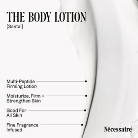 Nécessaire Lotion Corps Multi-Peptide Santal 572g texture crème