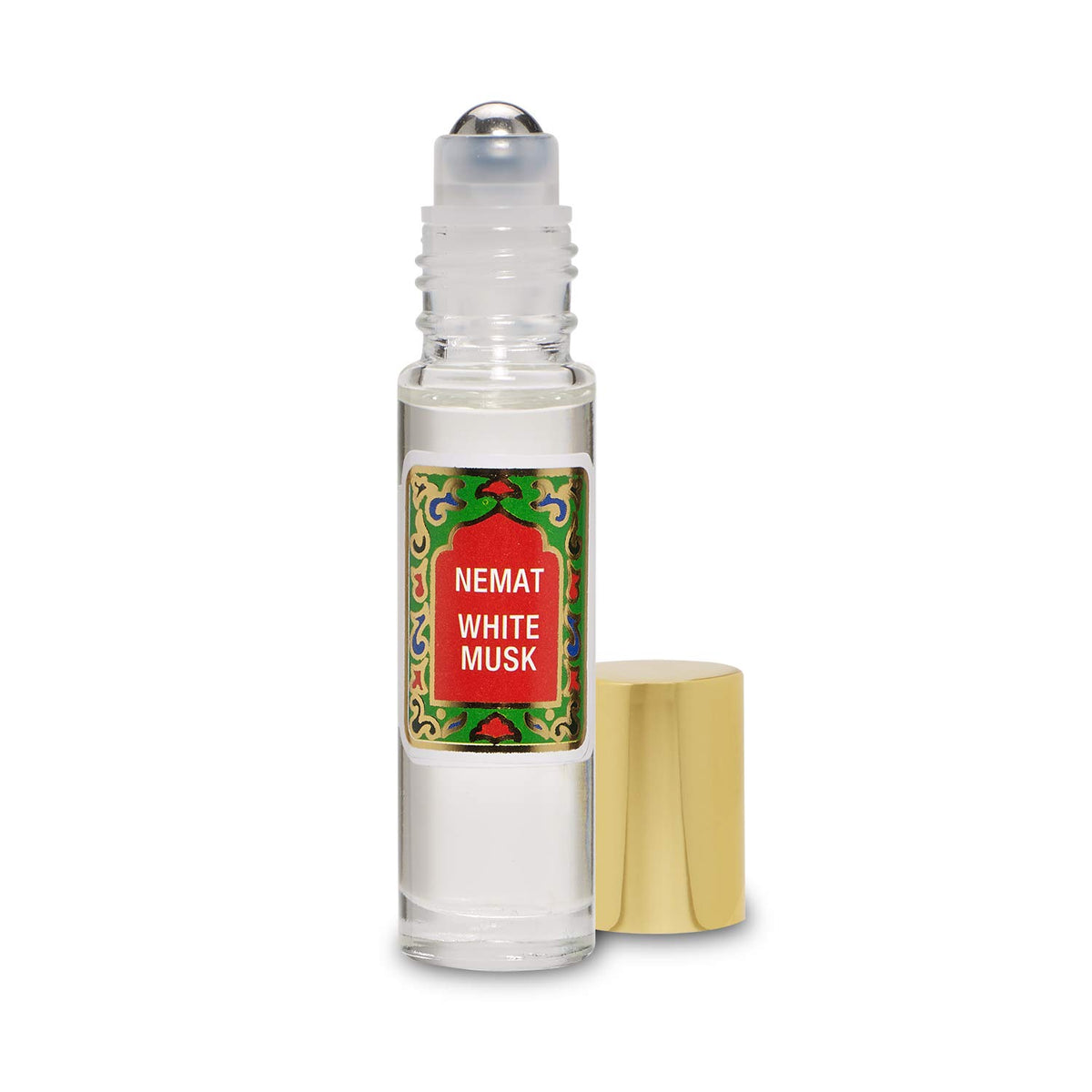 Nemat Huile de Parfum Musc Blanc Roll-On 10 ml vue avant avec flacon en verre