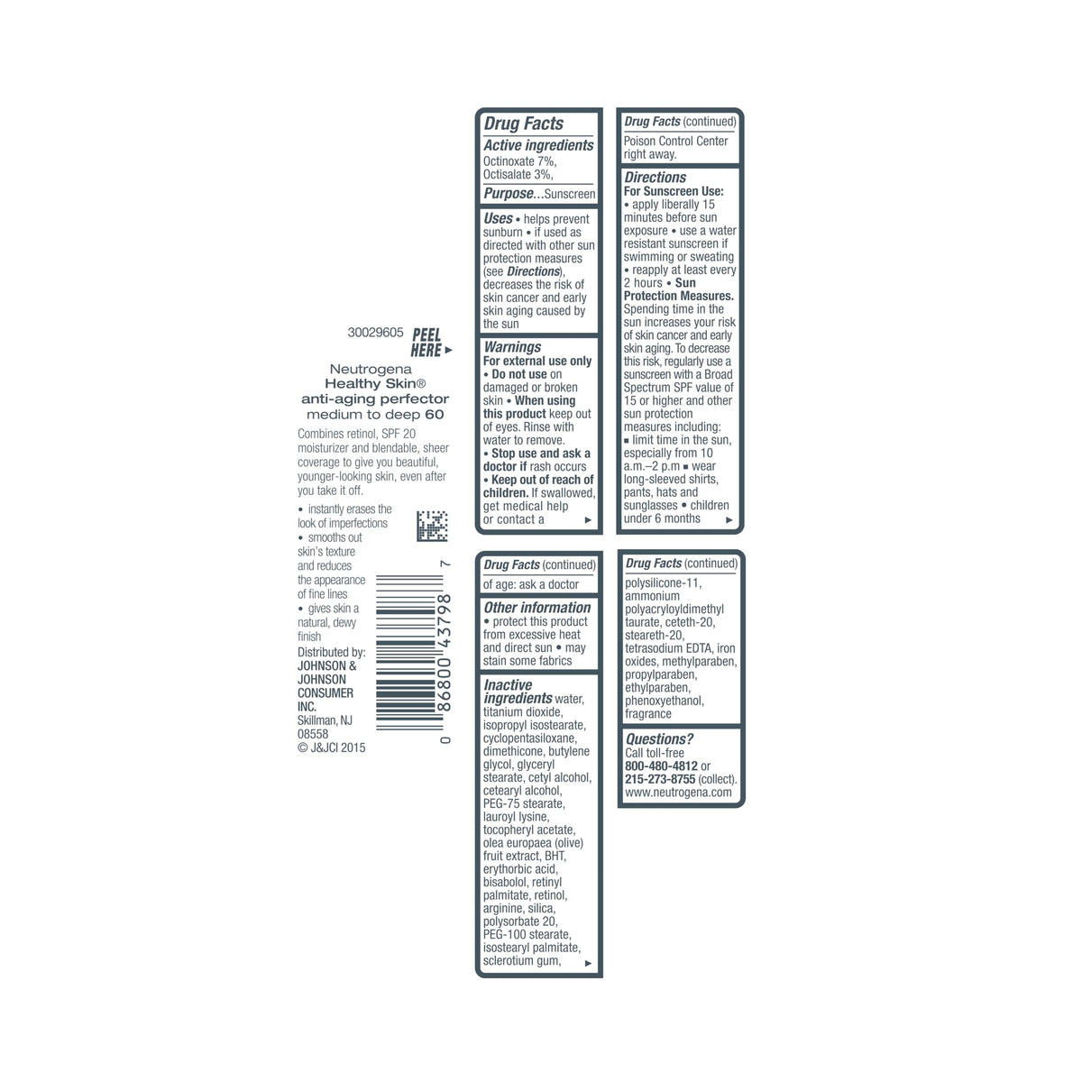 Neutrogena Anti-Aging Perfector Crème Hydratante Teintée application sur visage