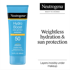 Neutrogena Hydro support Gel Crème Solaire SPF 50 texture en gel