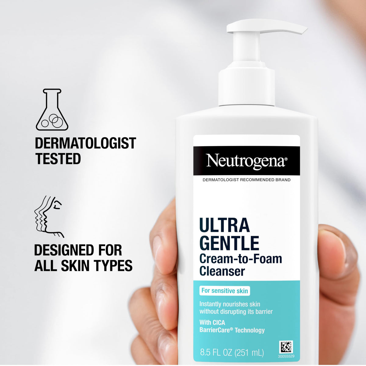 Neutrogena Nettoyant Visage Crème en Mousse - utilisation quotidienne