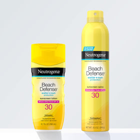 Neutrogena Spray solaire avec arrière-plan de plage
