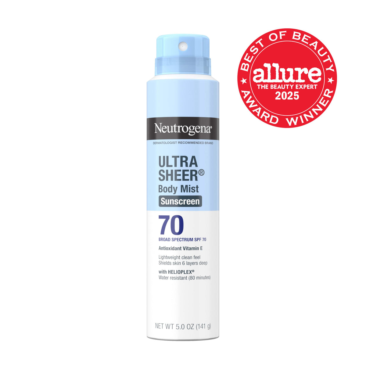 Neutrogena Spray Solaire Ultra Sheer application sur la peau