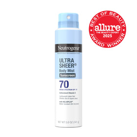Neutrogena Spray Solaire Ultra Sheer application sur la peau