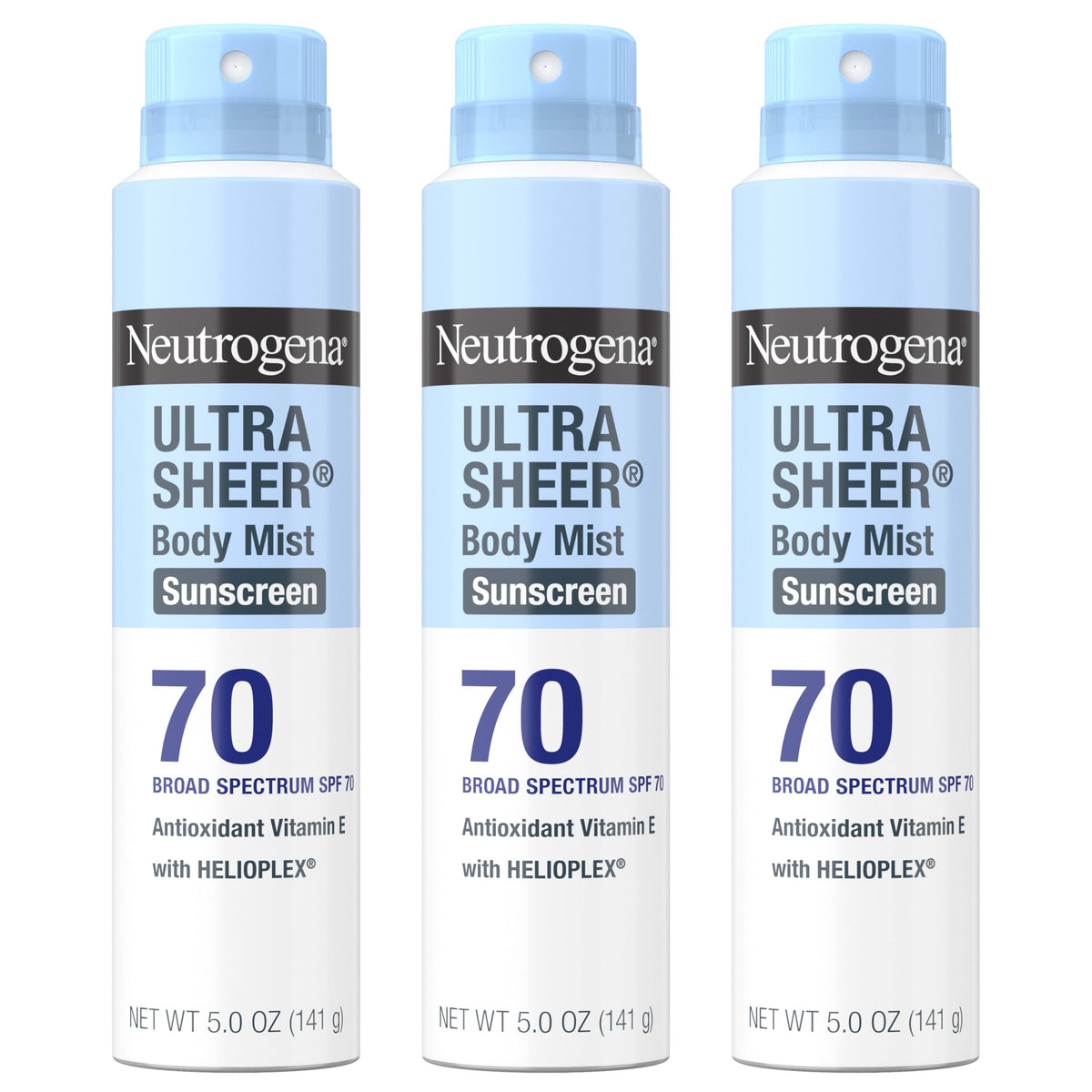 Neutrogena Spray Solaire Ultra Sheer SPF 70 pack de 3 x 147 ml