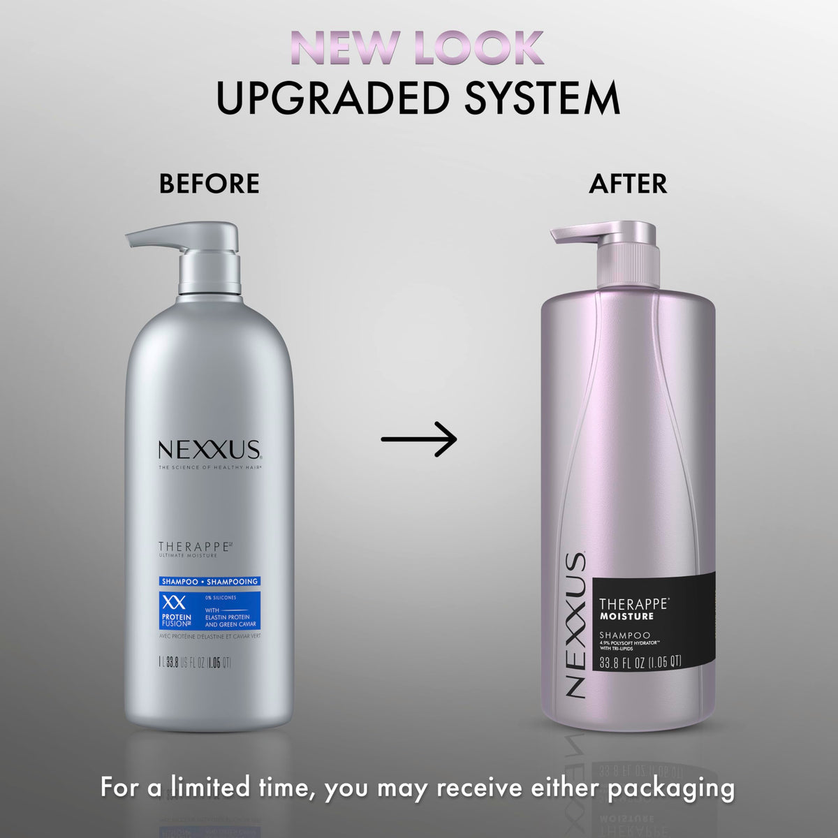 Nexxus Shampoo Therapee 1L dans un environnement de salle de bain