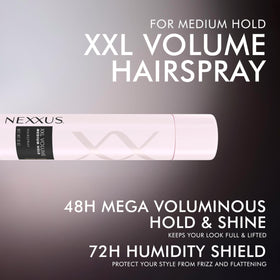 Nexxus Spray Coiffant XXL Volume 363g côté avec le bouchon
