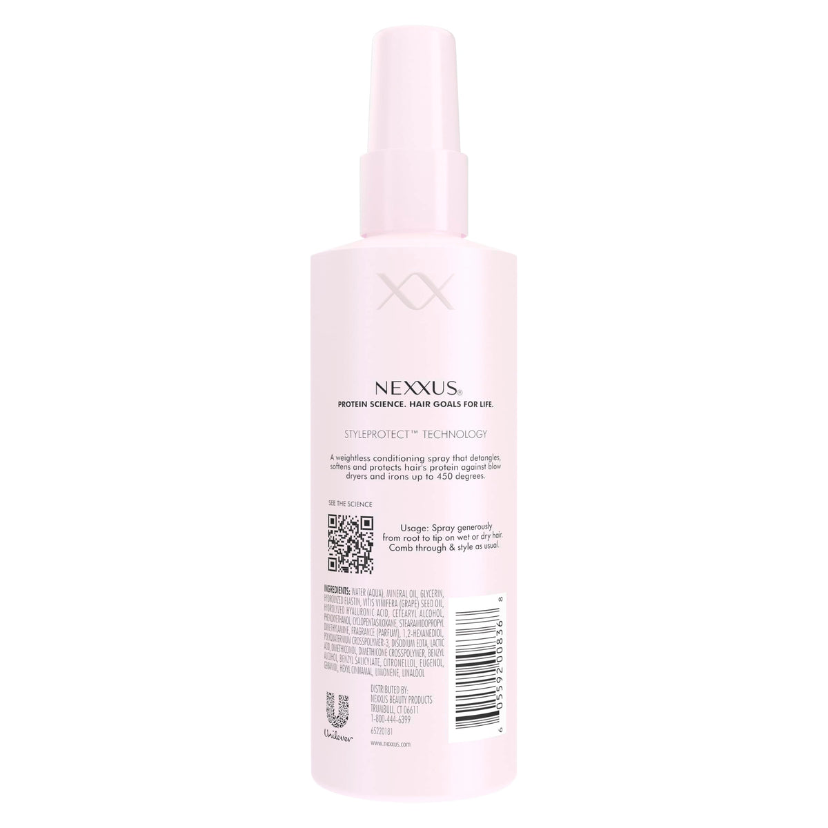 Nexxus Spray Protecteur de Chaleur 200g en ambiance de salle de bain