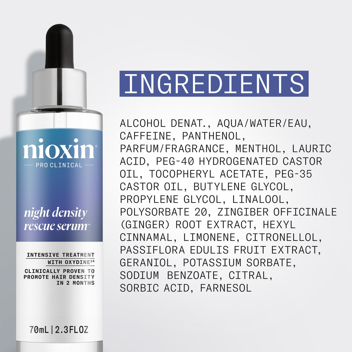 NIOXIN Sérum de Nuit 136g sur un fond neutre