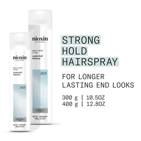 NIOXIN spray fixatif fort 372g en situation sur coiffeuse