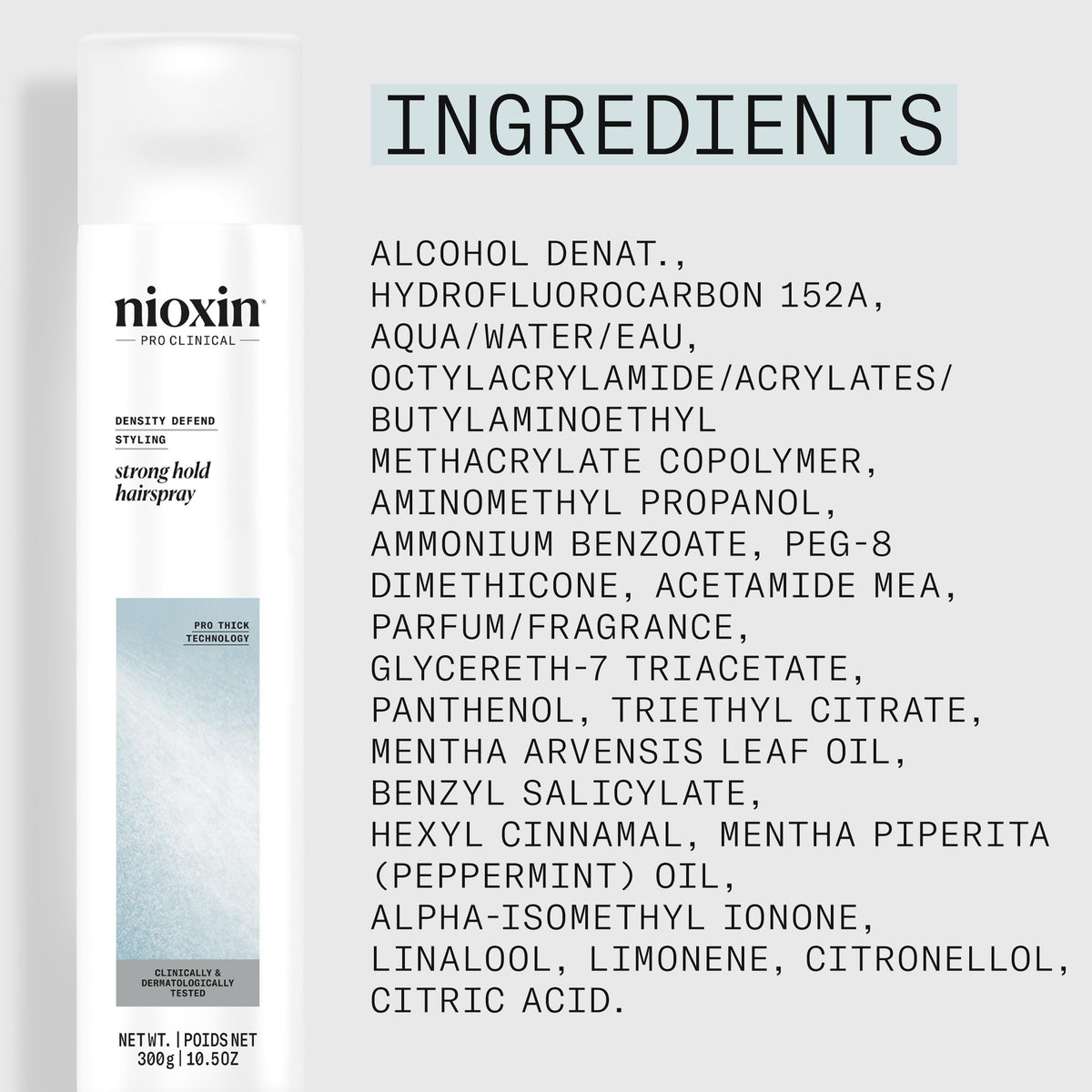 NIOXIN spray fixatif fort 372g packaging sur fond neutre
