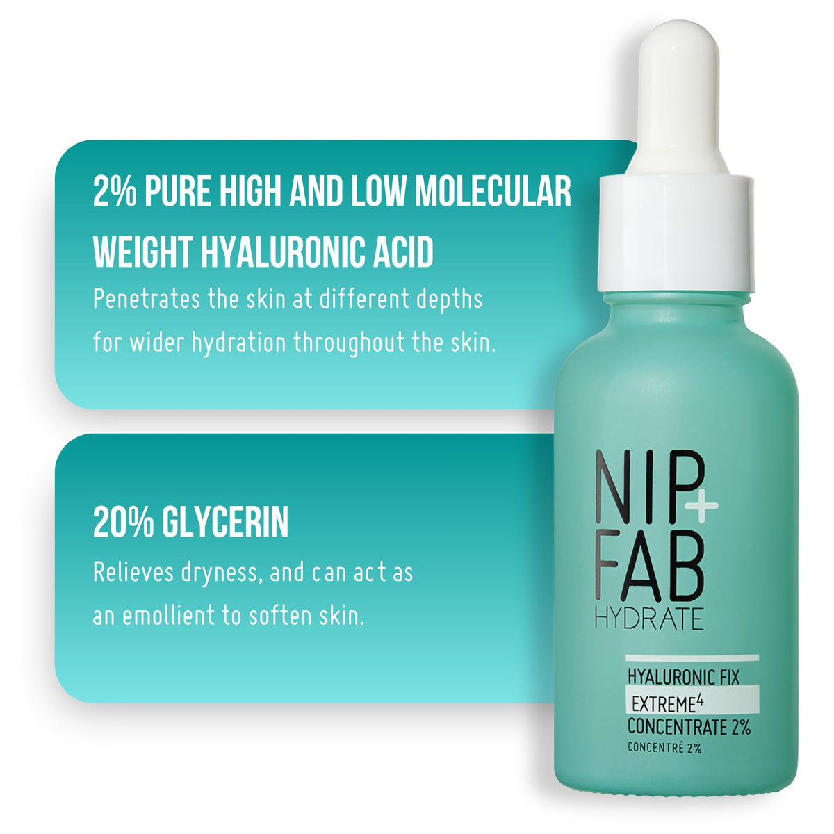 Nip+Fab Concentré Hyaluronique 2% 30ML avec goutte