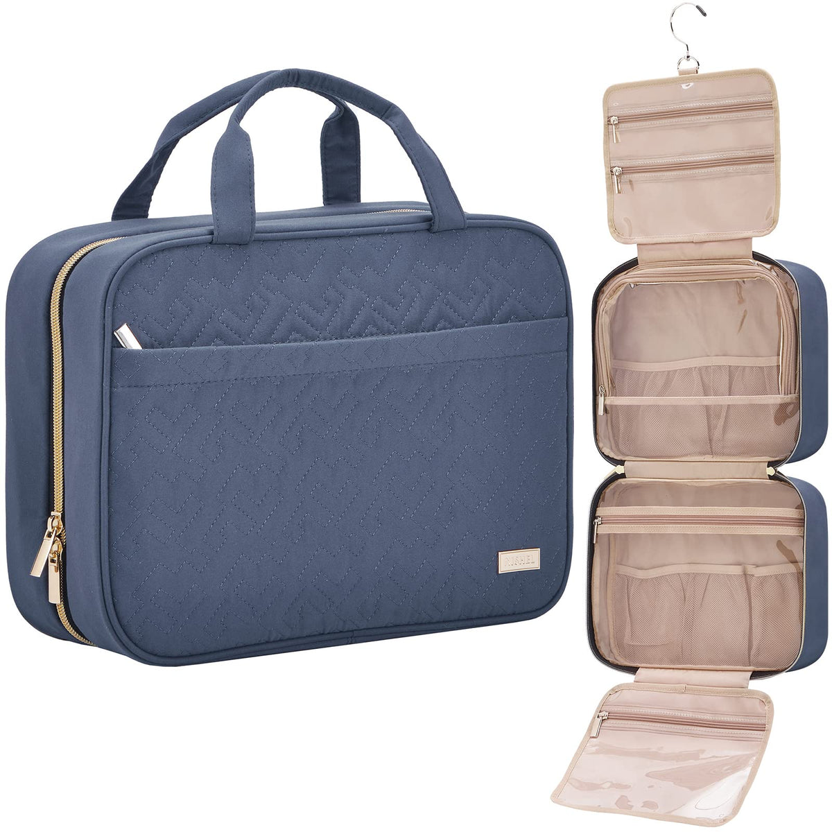 NISHEL trousse de toilette voyage vue avant avec espace pour cosmétiques