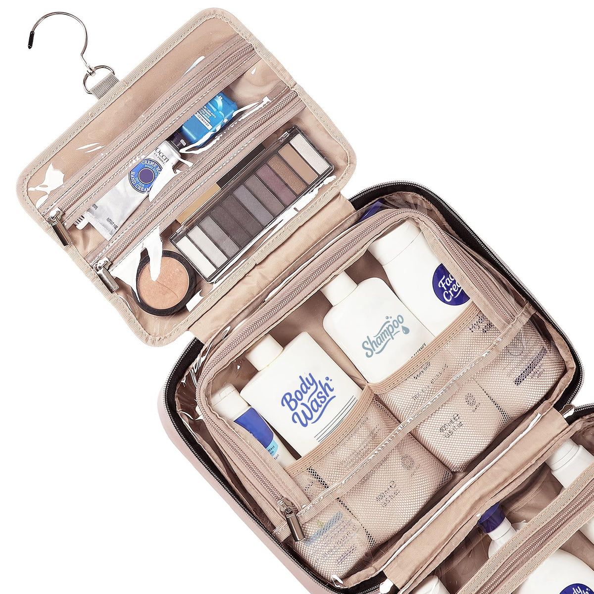NISHEL trousse de toilette vue de côté avec fermeture éclair et détails de finition