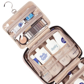NISHEL trousse de toilette vue de côté avec fermeture éclair et détails de finition