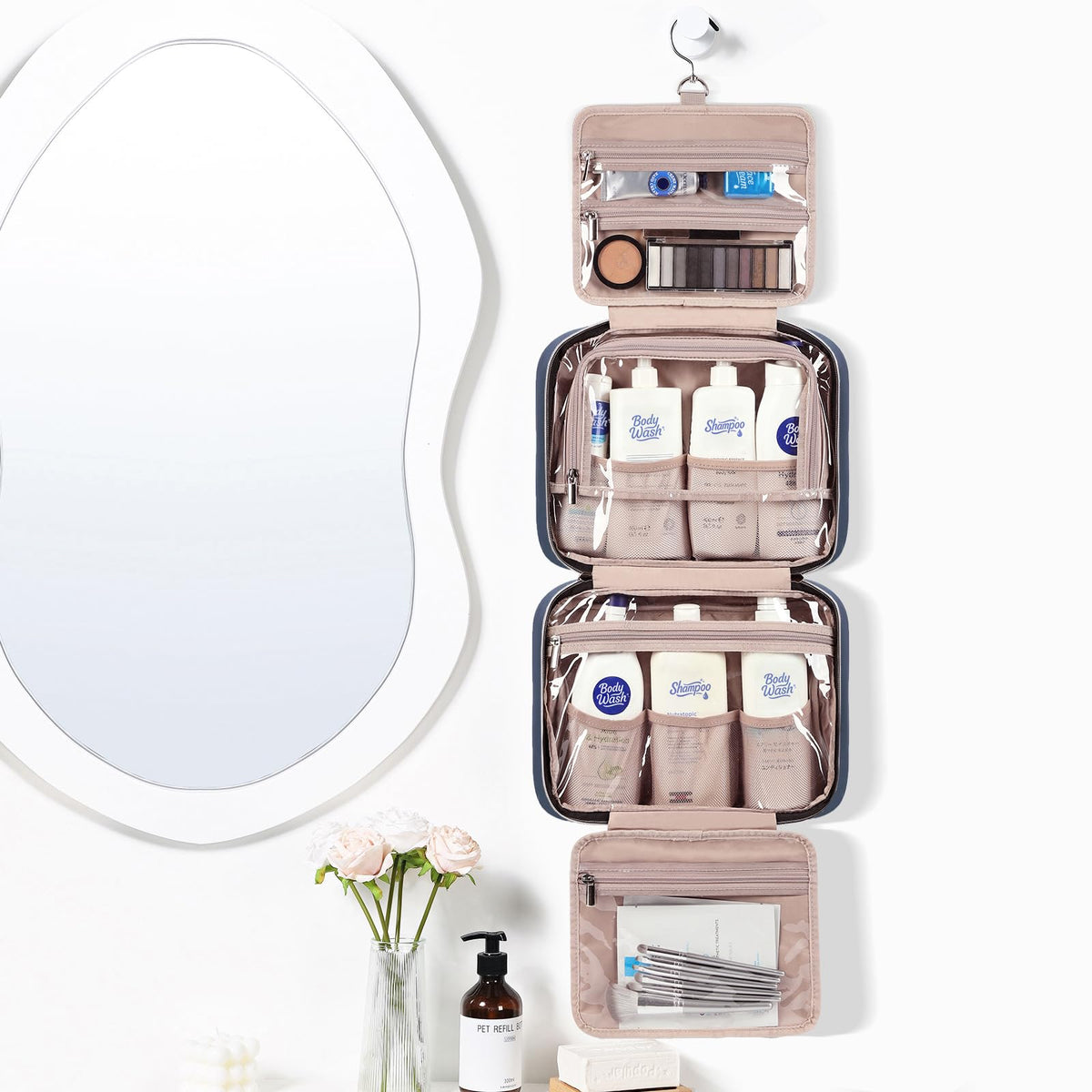 NISHEL trousse ouverte montrant les compartiments internes
