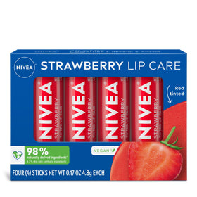 NIVEA Baume à Lèvres Fraise 4 x 4,8 g vue avant
