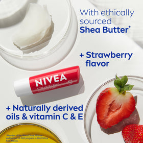 NIVEA Baume à Lèvres Fraise avec beurre de karité