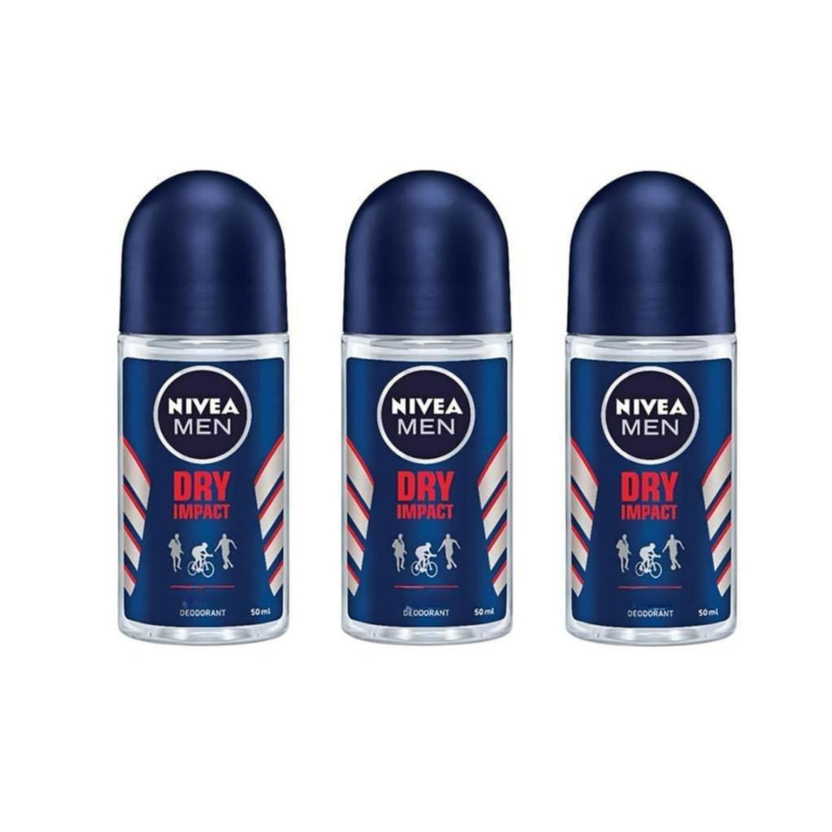NIVEA Déodorant Roll-On Homme Dry Impact 3x50ml pack