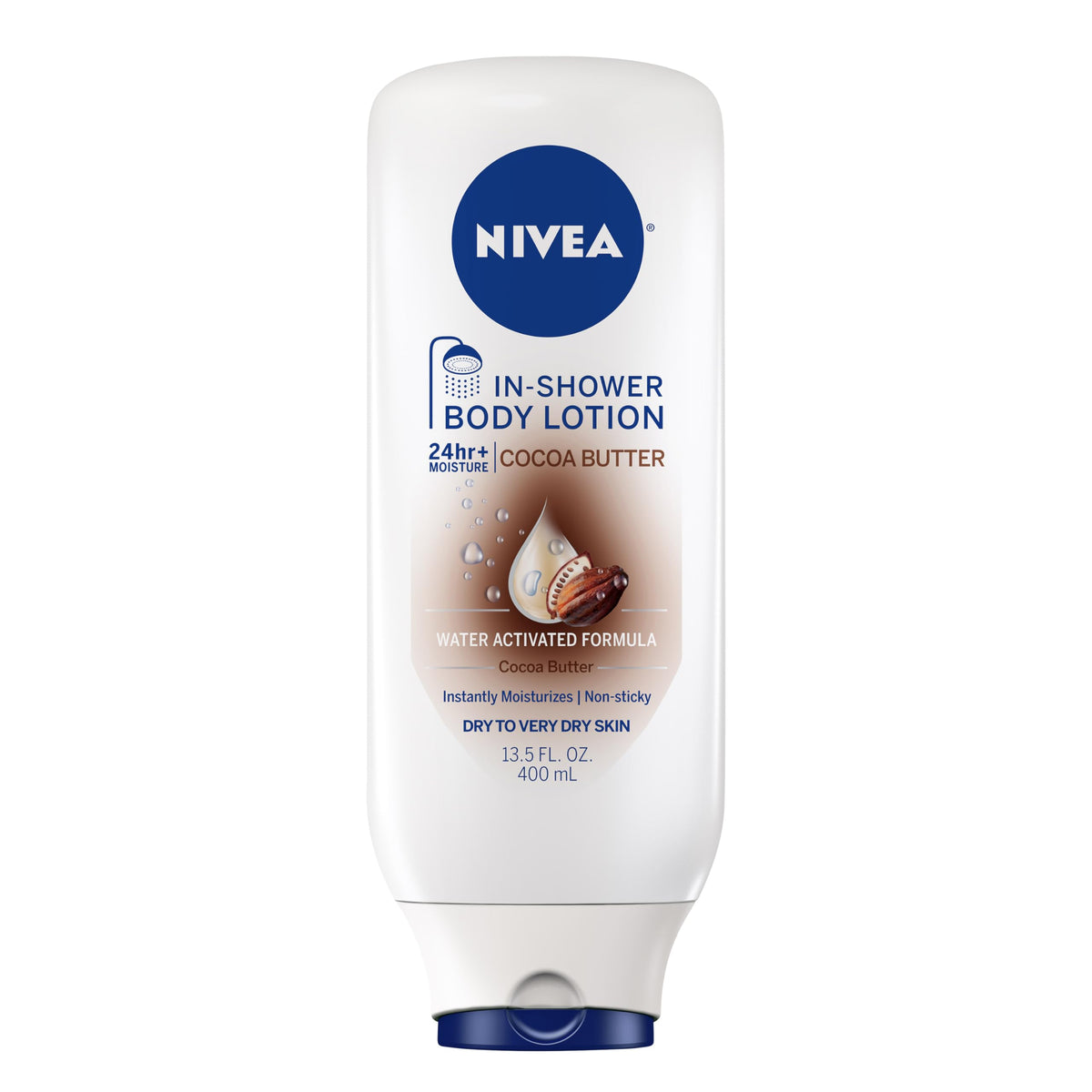 NIVEA Lotion Corporelle Nourrissante au Beurre de Cacao, 400ml, vue avant