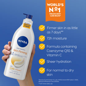 NIVEA Lotion Hydratante Raffermissante Q10 500ml bouteille avec étiquette