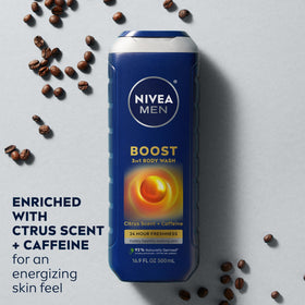 NIVEA MEN Gel Douche 3-en-1 affiché sur un fond neutre