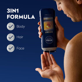 NIVEA MEN Gel Douche 3-en-1 bouteille avec parfum citron