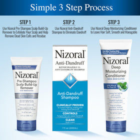 Nizoral Pré-Shampooing Exfoliant 150g application sur cuir chevelu