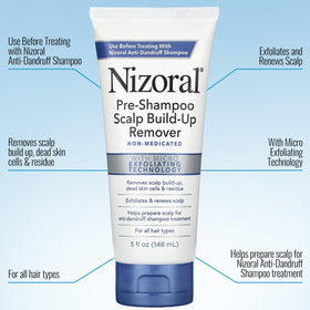 Nizoral Pré-Shampooing Exfoliant 150g sur fond blanc