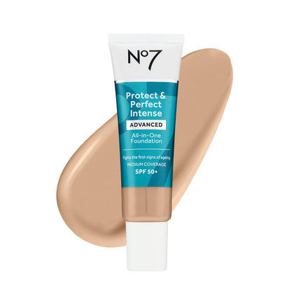 No7 Fond de Teint Protect & Perfect 30ml en teinte Ivoire Chaud, vue de face