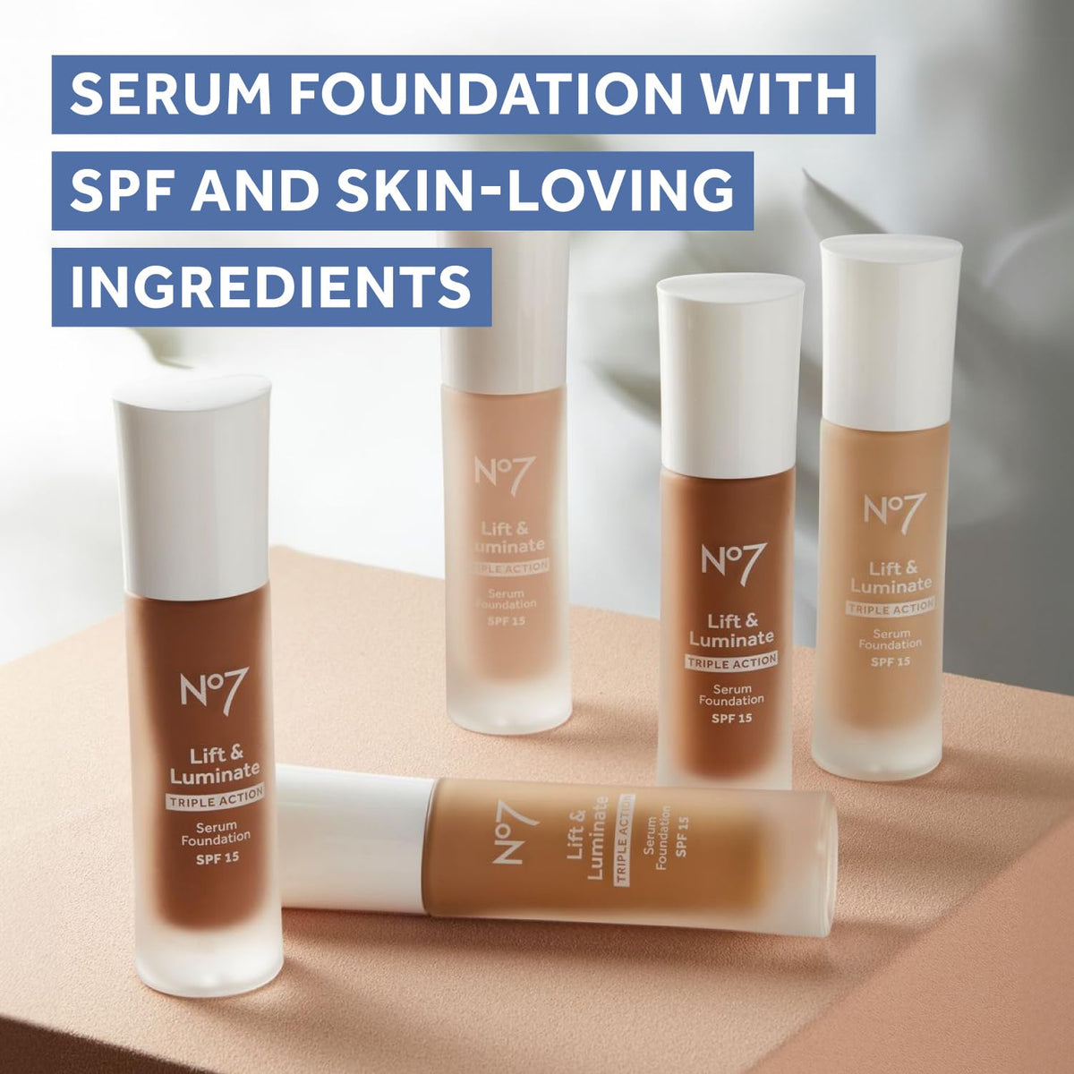 No7 Fond de Teint Sérum Lift & Luminate 30ml Cashew avec SPF