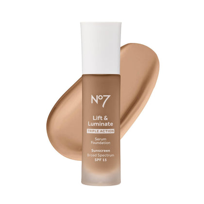 No7 Fond de Teint Sérum Triple Action 30ml Beige Foncé vue de face