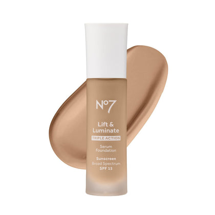 No7 Fond de Teint Serum Triple Action 30ml Teinte Honey vue de face