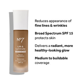 No7 Fond de Teint Serum Triple Action Cool Vanilla avec texture sur la peau