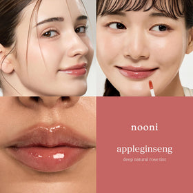 NOONI Huile à Lèvres Appleginseng affichée avec fruits