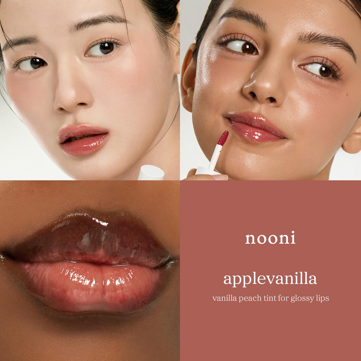 NOONI Huile à Lèvres Applevanilla couleur sur main