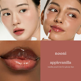 NOONI Huile à Lèvres Applevanilla couleur sur main